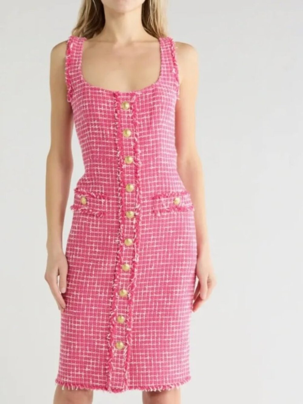 L'AGENCE Aya Tweed Midi Dress Sz4